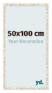 Fotolijst 50x100cm Wit Vintage MDF Bologna Voorzijde Maat | Yourdecoration.nl