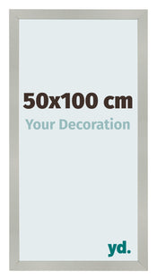 Fotolijst 50x100cm Zilver Mat MDF Bologna Voorzijde Maat | Yourdecoration.nl