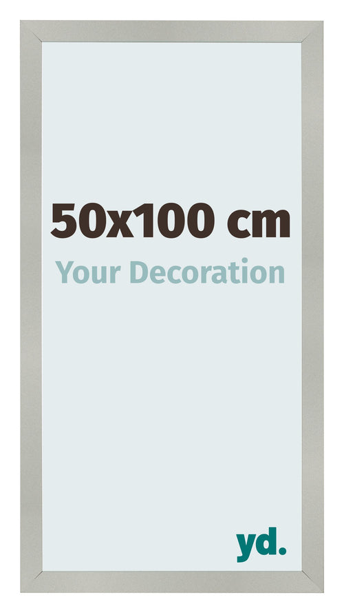 Fotolijst 50x100cm Zilver Mat MDF Bologna Voorzijde Maat | Yourdecoration.nl