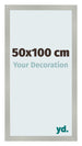 Fotolijst 50x100cm Zilver Mat MDF Bologna Voorzijde Maat | Yourdecoration.nl