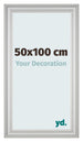 Fotolijst 50x100cm Zilver Mat MDF Lazio Voorzijde Maat | Yourdecoration.nl