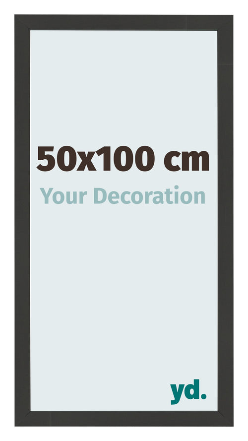 Fotolijst 50x100cm Zwart Houtnerf MDF Bologna Voorzijde Maat | Yourdecoration.nl