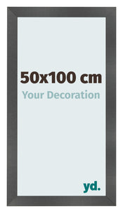 Fotolijst 50x100cm Zwart Mat MDF Pisa Voorzijde Maat | Yourdecoration.nl