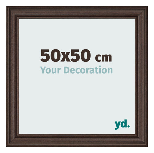 Fotolijst 50x50cm Eiken Donker MDF Lazio Voorzijde Maat | Yourdecoration.nl