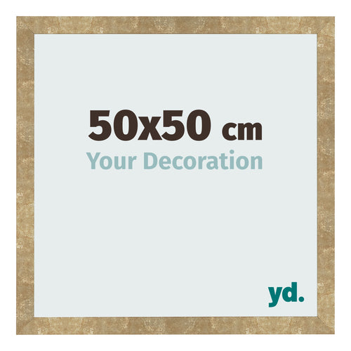 Fotolijst 50x50cm Goud Antiek MDF Bologna Voorzijde Maat | Yourdecoration.nl
