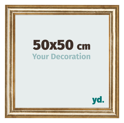 Fotolijst 50x50cm Goud Antiek MDF Lazio Voorzijde Maat | Yourdecoration.nl