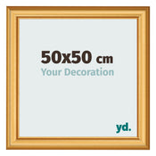 Fotolijst 50x50cm Goud Mat MDF Lazio Voorzijde Maat | Yourdecoration.nl