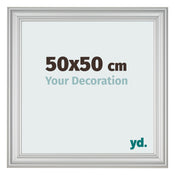 Fotolijst 50x50cm Zilver Mat MDF Lazio Voorzijde Maat | Yourdecoration.nl