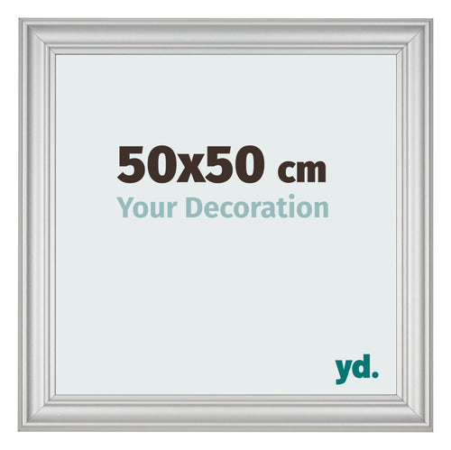 Fotolijst 50x50cm Zilver Mat MDF Lazio Voorzijde Maat | Yourdecoration.nl