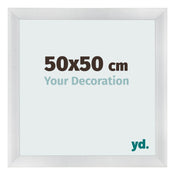 Fotolijst 50x50cm Zilver Mat MDF Pisa Voorzijde Maat | Yourdecoration.nl