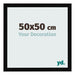 Fotolijst 50x50cm Zwart Hoogglans MDF Bologna Voorzijde Maat | Yourdecoration.nl