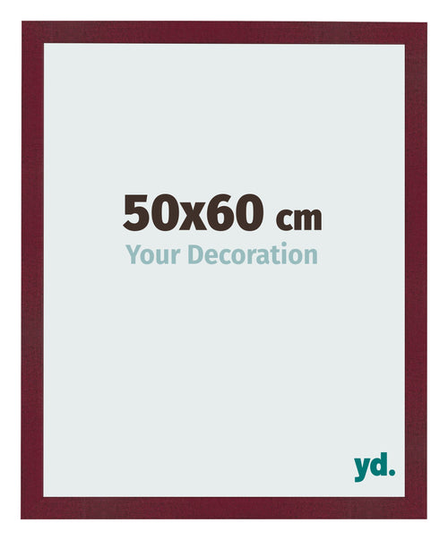 Fotolijst 50x60 cm Wijnrood Geveegd MDF Bologna Voorzijde Maat | Yourdecoration.nl
