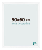 Fotolijst 50x60 cm Wit Mat MDF Bologna Voorzijde Maat | Yourdecoration.nl