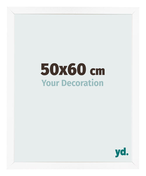 Fotolijst 50x60 cm Wit Mat MDF Bologna Voorzijde Maat | Yourdecoration.nl