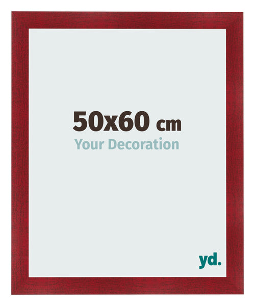 Fotolijst 50x60cm Wijnrood Geveegd MDF Pisa Voorzijde Maat | Yourdecoration.nl