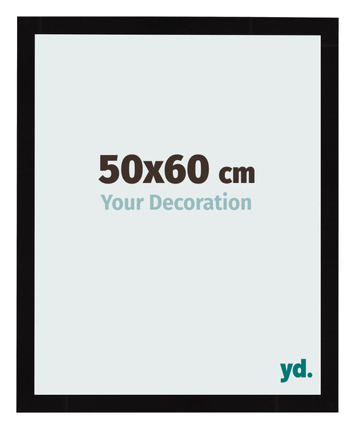 Fotolijst 50x60cm Zwart Hoogglans MDF Bologna Voorzijde Maat | Yourdecoration.nl