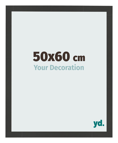 Fotolijst 50x60cm Zwart Houtnerf MDF Bologna Voorzijde Maat | Yourdecoration.nl