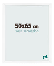 Fotolijst 50x65 cm Wit Mat MDF Bologna Voorzijde Maat | Yourdecoration.nl