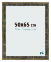 Fotolijst 50x65cm Blauw Goud Gemeleerd MDF Pisa Voorzijde Maat | Yourdecoration.nl