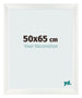 Fotolijst 50x65cm Wit Geveegd MDF Pisa Voorzijde Maat | Yourdecoration.nl