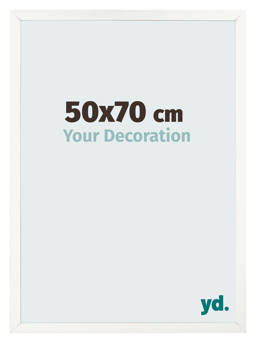 Fotolijst 50x70 cm Wit Hoogglans MDF Bologna Voorzijde Maat | Yourdecoration.nl