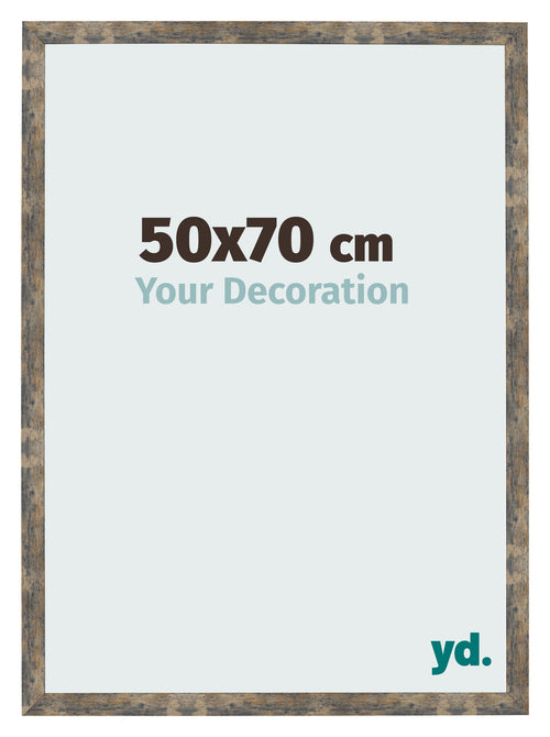 Fotolijst 50x70cm Blauw Goud Gemeleerd MDF Bologna Voorzijde Maat | Yourdecoration.nl