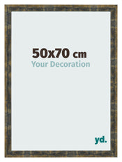 Fotolijst 50x70cm Blauw Goud Gemeleerd MDF Pisa Voorzijde Maat | Yourdecoration.nl