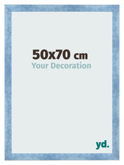 Fotolijst 50x70cm Helder Blauw Geveegd MDF Pisa Voorzijde Maat | Yourdecoration.nl