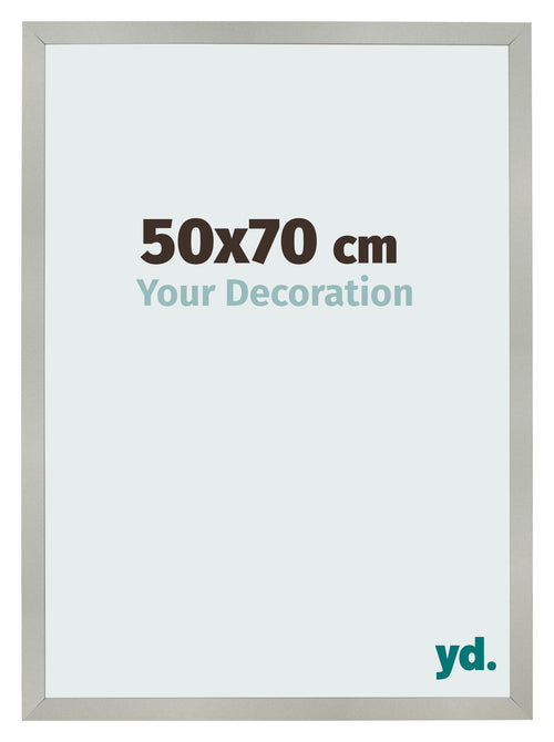 Fotolijst 50x70cm Zilver Mat MDF Bologna Voorzijde Maat | Yourdecoration.nl