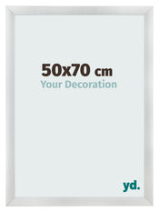 Fotolijst 50x70cm Zilver Mat MDF Pisa Voorzijde Maat | Yourdecoration.nl