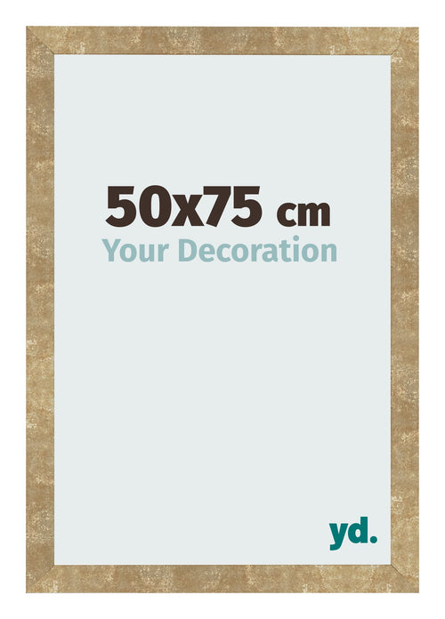 Fotolijst 50x75cm Goud Antiek MDF Bologna Voorzijde Maat | Yourdecoration.nl