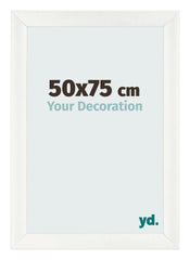 Fotolijst 50x75cm Wit Geveegd MDF Pisa Voorzijde Maat | Yourdecoration.nl
