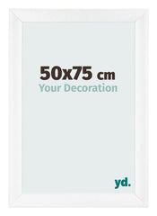 Fotolijst 50x75cm Wit Mat MDF Pisa Voorzijde Maat | Yourdecoration.nl