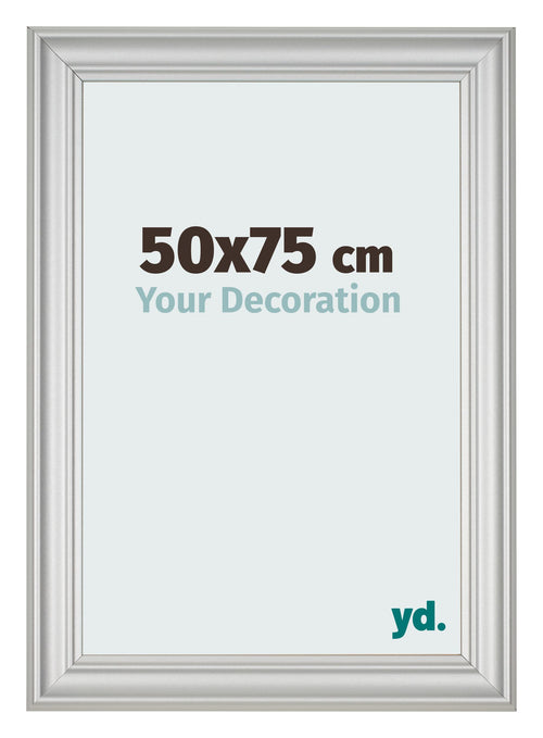 Fotolijst 50x75cm Zilver Mat MDF Lazio Voorzijde Maat | Yourdecoration.nl