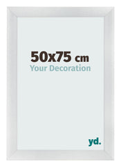 Fotolijst 50x75cm Zilver Mat MDF Pisa Voorzijde Maat | Yourdecoration.nl