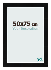 Fotolijst 50x75cm Zwart Hoogglans MDF Pisa Voorzijde Maat | Yourdecoration.nl