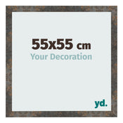 Fotolijst 55x55 cm Geoxideerd Metaal MDF Bologna Voorzijde Maat | Yourdecoration.nl