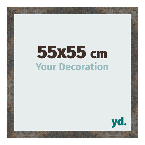Fotolijst 55x55 cm Geoxideerd Metaal MDF Bologna Voorzijde Maat | Yourdecoration.nl