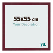 Fotolijst 55x55 cm Wijnrood Geveegd MDF Bologna Voorzijde Maat | Yourdecoration.nl