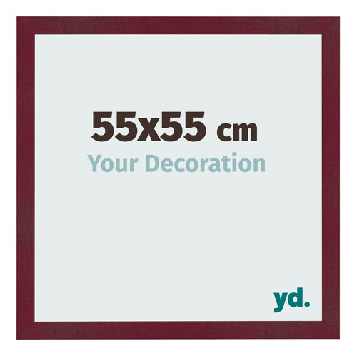 Fotolijst 55x55 cm Wijnrood Geveegd MDF Bologna Voorzijde Maat | Yourdecoration.nl