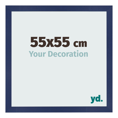 Fotolijst 55x55cm Donkerblauw Geveegd MDF Bologna Voorzijde Maat | Yourdecoration.nl