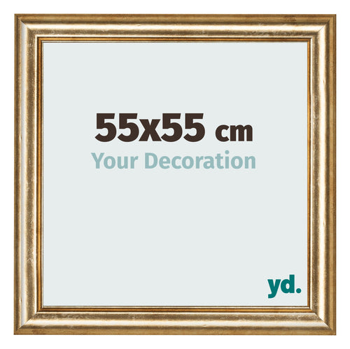 Fotolijst 55x55cm Goud Antiek MDF Lazio Voorzijde Maat | Yourdecoration.nl