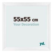 Fotolijst 55x55cm Wit Hoogglans MDF Pisa Voorzijde Maat | Yourdecoration.nl