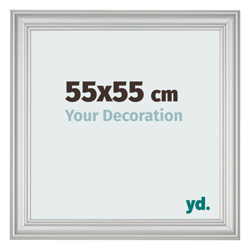 Fotolijst 55x55cm Zilver Mat MDF Lazio Voorzijde Maat | Yourdecoration.nl