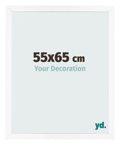 Fotolijst 55x65 cm Wit Mat MDF Bologna Voorzijde Maat | Yourdecoration.nl