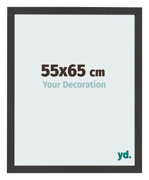 Fotolijst 55x65cm Zwart Houtnerf MDF Bologna Voorzijde Maat | Yourdecoration.nl