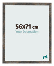 Fotolijst 56x71 cm Geoxideerd Metaal MDF Bologna Voorzijde Maat | Yourdecoration.nl