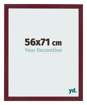 Fotolijst 56x71 cm Wijnrood Geveegd MDF Bologna Voorzijde Maat | Yourdecoration.nl