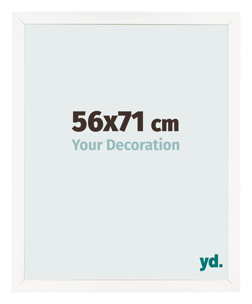Fotolijst 56x71 cm Wit Hoogglans MDF Bologna Voorzijde Maat | Yourdecoration.nl