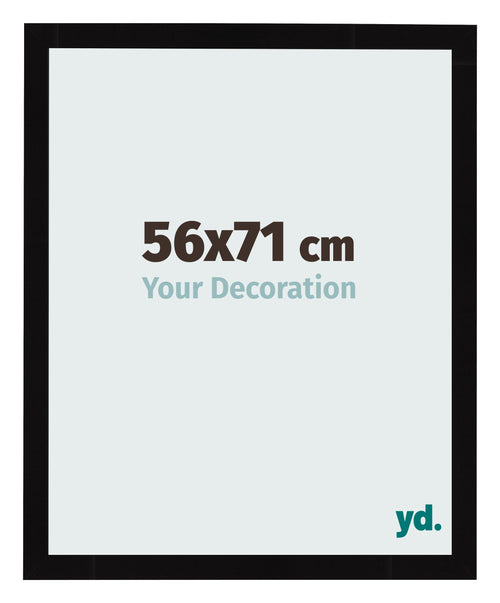 Fotolijst 56x71cm Zwart Hoogglans MDF Bologna Voorzijde Maat | Yourdecoration.nl